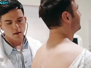Muscular doctor bareback bulky butt in missionary