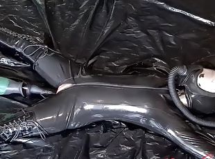 orgasmo, ébona, brinquedo, hardcore, bdsm, preto, escravo, puta-slut, máquinas, latex