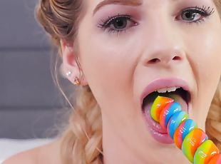 blowjob, stor-pikk, tenåring, ludder, strømper-stockings, pov, ung-18, blond, knulling-fucking, hvit