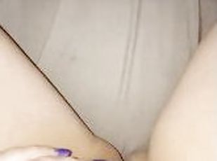 Teen masturbates fingering tight pussy and  play with dildo