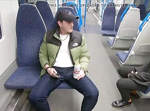 Chav and random passenger fuck without a condom in the train toilet