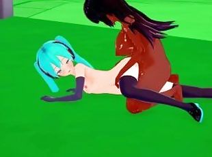 3D black fat futa fuck futa miku