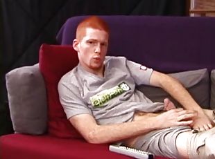 Redhead Tristian hasnt cum in three days, so hes hot to jerk off. Seconds later, this cute young guy is stroking his cock naked and spinning around...
