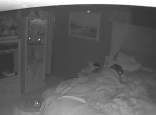 Amateur Wife caught masturbating hidden cam night vision part2