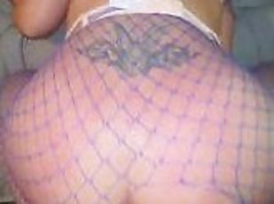 Latina in blue fishnet stockings fucked1