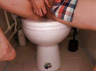 Hot schoolgirl loves to masturbate, even in a public toilet