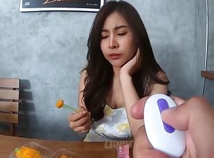 Non-Porn-Thai girl with remote vibrator in public Eng sub
