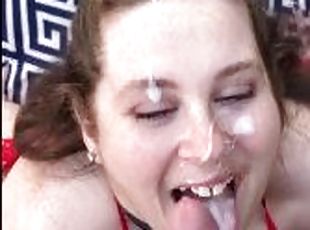 HUGE CUMSHOT ON FACE AND IN HAIR AT THE PARK/ PUBLIC FACIAL ????