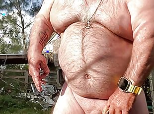 papa, masturbation, vieux, en-plein-air, amateur, ejaculation-sur-le-corps, énorme-bite, gay, ejaculation, américaine