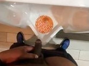 Wavydarkskin:POV Black Cock Pissing in Public