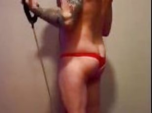 red thong workout with daddy