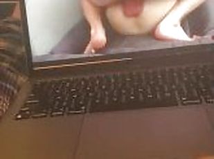 Apartment couch jerk off & cum