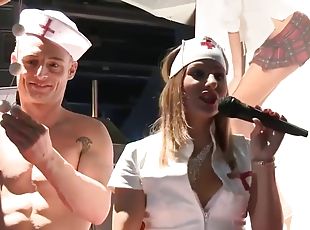 Stripper hot nurse with a dildo up