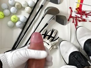 TEASER - Do you like Golfing? ????? Jerking my big cock with a golf glove. 4K