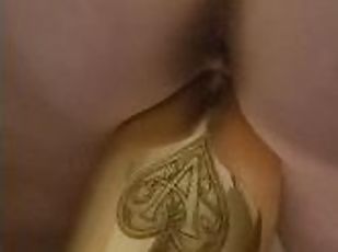 Horny milf stuff champange bottle in her pussy...AND LIKES IT