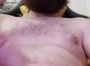 Huge cock bearded guy