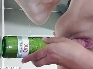 prolapsed cervix fucked with sink pump and capped bottle available at clips4sale