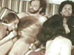 Dirty babes in retro group fuck