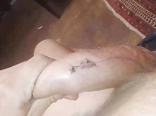 TATTOO ON MY COCK. I MADE MY FIRST DICK TATTOO BY MYSELF ????