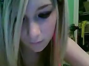 Amateur blonde emo is masturbating