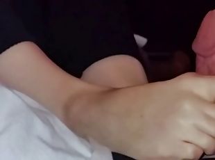 Wife footjob w cum