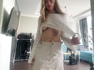 Sexy Girl in Mini Skirt Teasing You