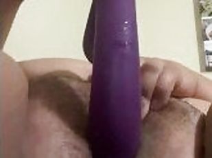 Ebony pussy gets fucked by dildo