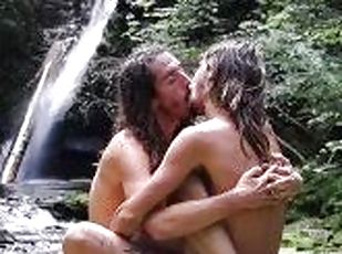 Guys kissing naked in nature