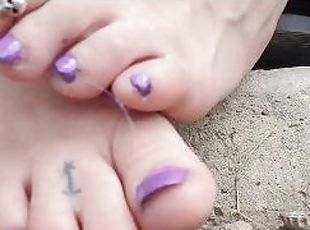 Purple toes on a summer day