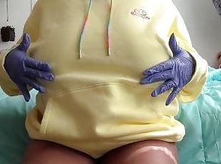 Gloved Cutie Wets Panties