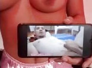 My very hot calls me to make a video call while she is masturbating