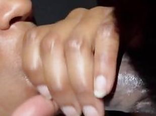 Ebony Goddess Rides dick and swallows load of cum