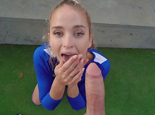 Cute soccer player Geishakyd rides firm cock in POV