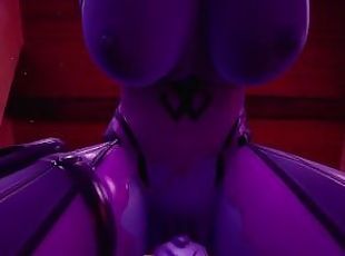 Widowmaker from Overwatch fuck herself with Bad Dragon dildo????????