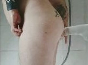 mandi, besar-huge, amatir, anal, jerman, alat-mainan-seks, bokong, mandi-shower, penis