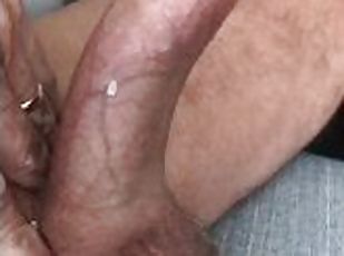 Curved penis squirts Precum and RICE!