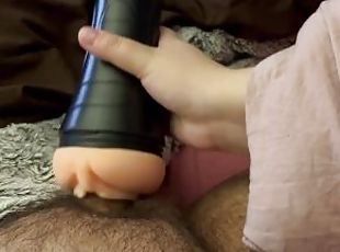 Wife makes me cum into fleshlight