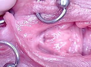 Extreme Close Up Pee and My Pierced Pussy and Clit